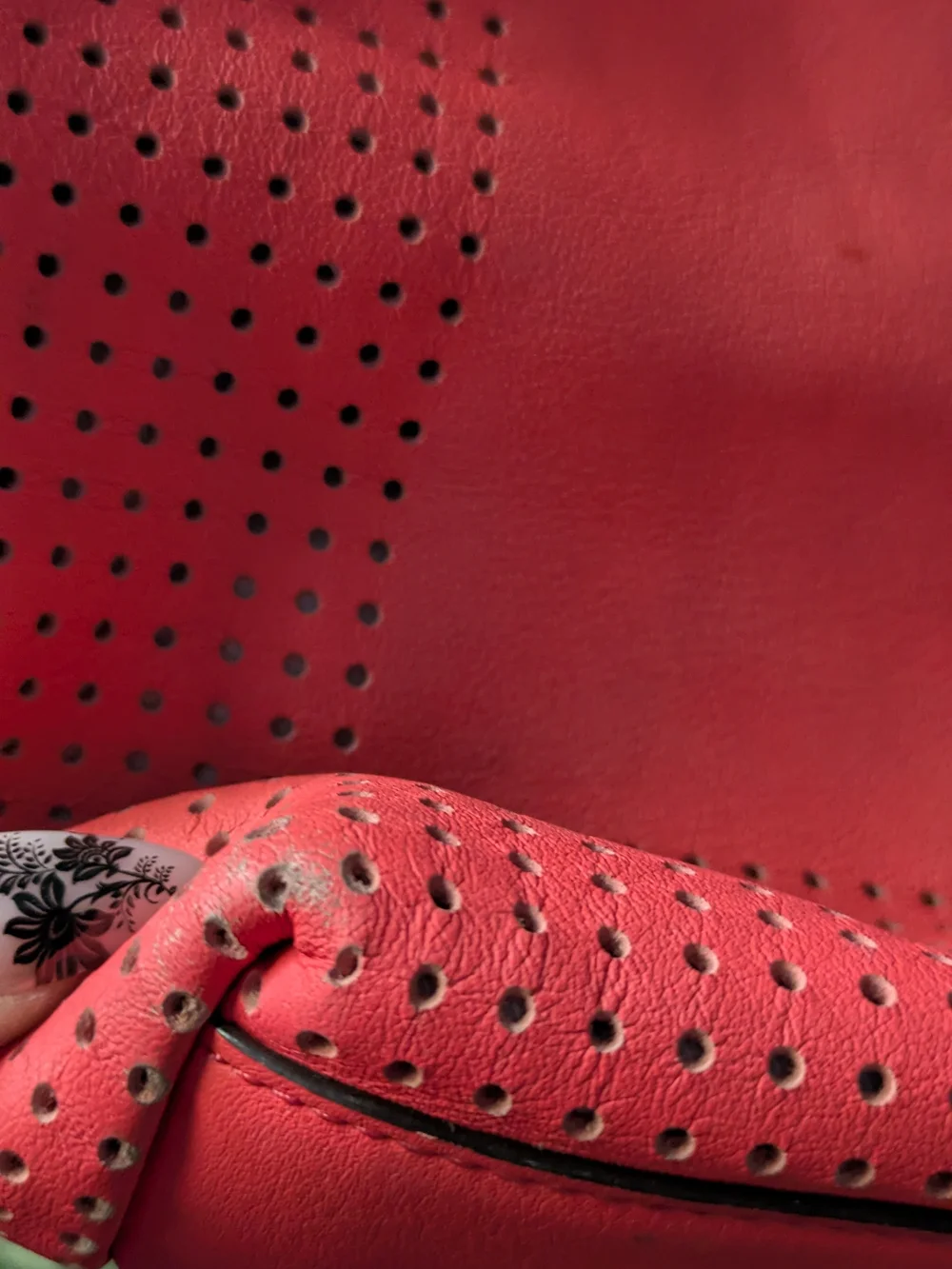 COACH 2012 Coral Leather Perforated Shoulder Bag
